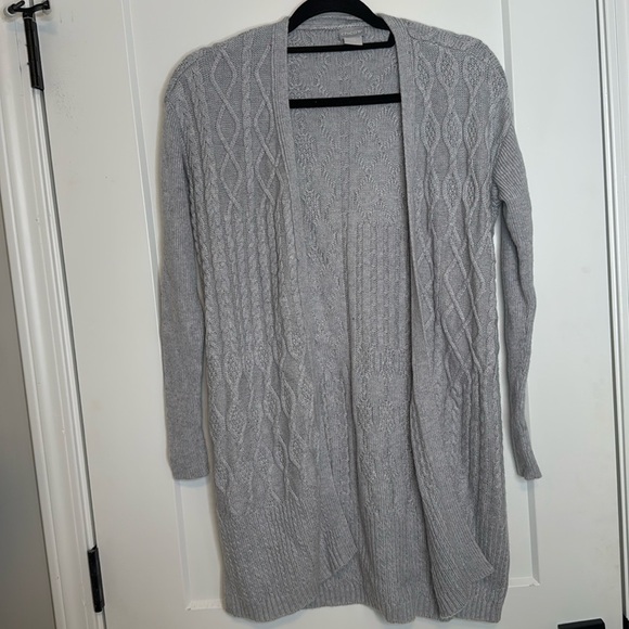 Cashmere Blend Chicos Grey Cardigan -‎ 00 - Picture 1 of 4